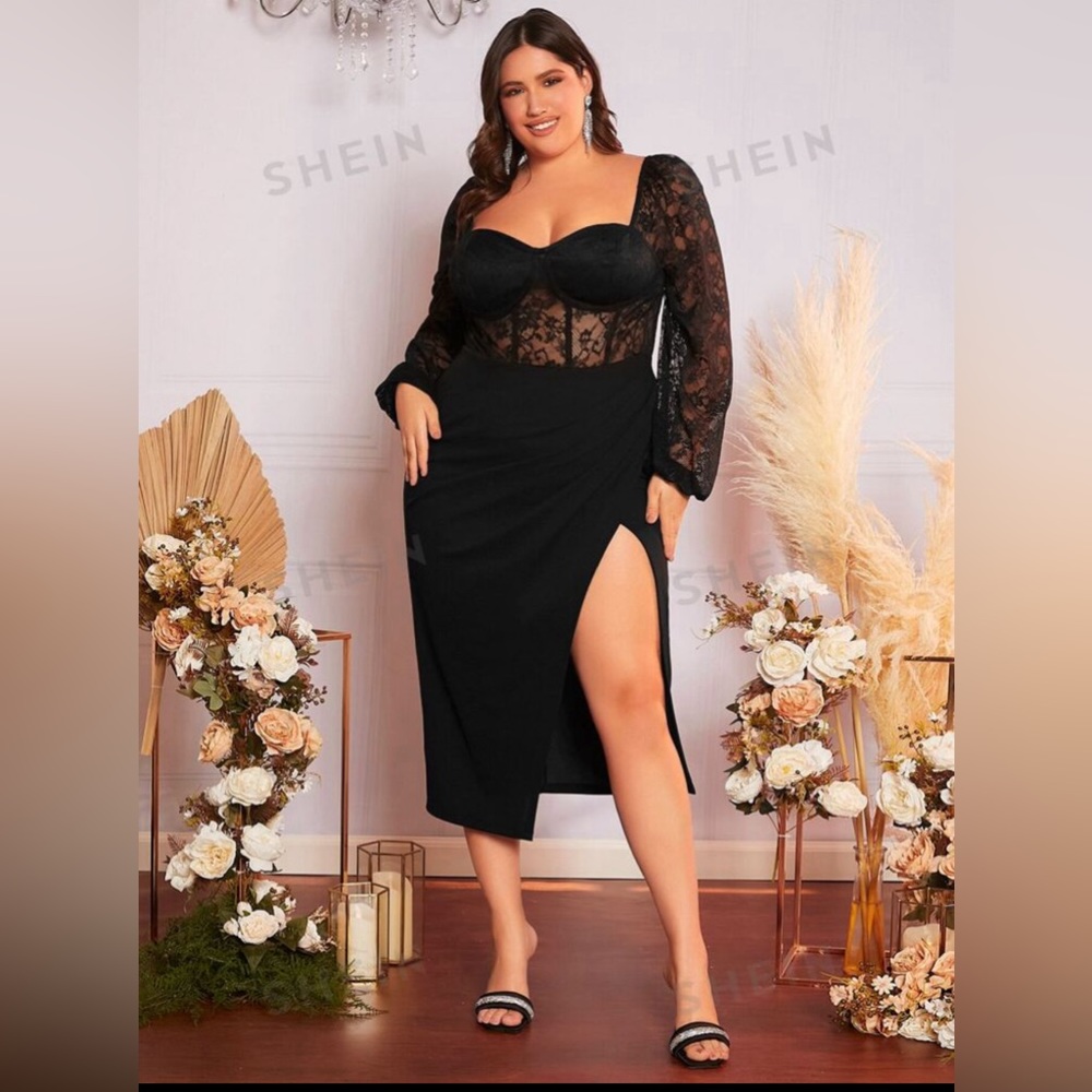 Sexy lace black dress